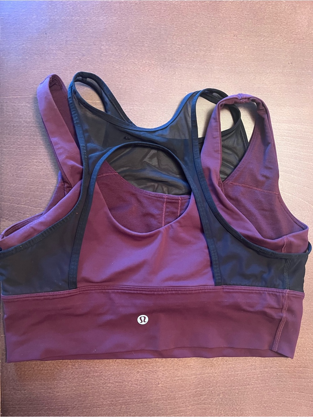 lululemon athletica Burgundy and Black Racerback Sports Bra